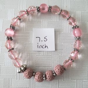 Pink bracelet with lava beads